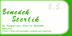 benedek sterlik business card